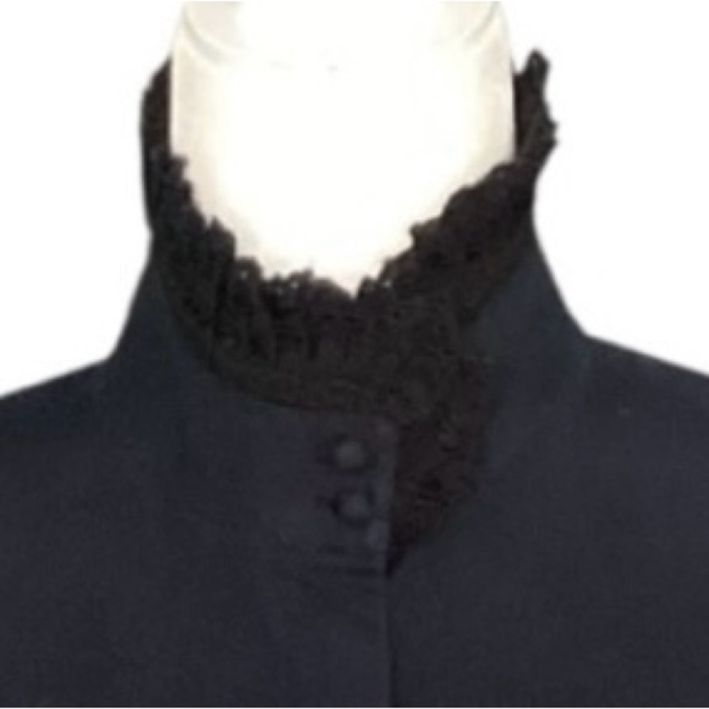 Alexander McQueen Vintage 2007 Black High-Collar Lace Accent Blouse - Picture 12 of 12